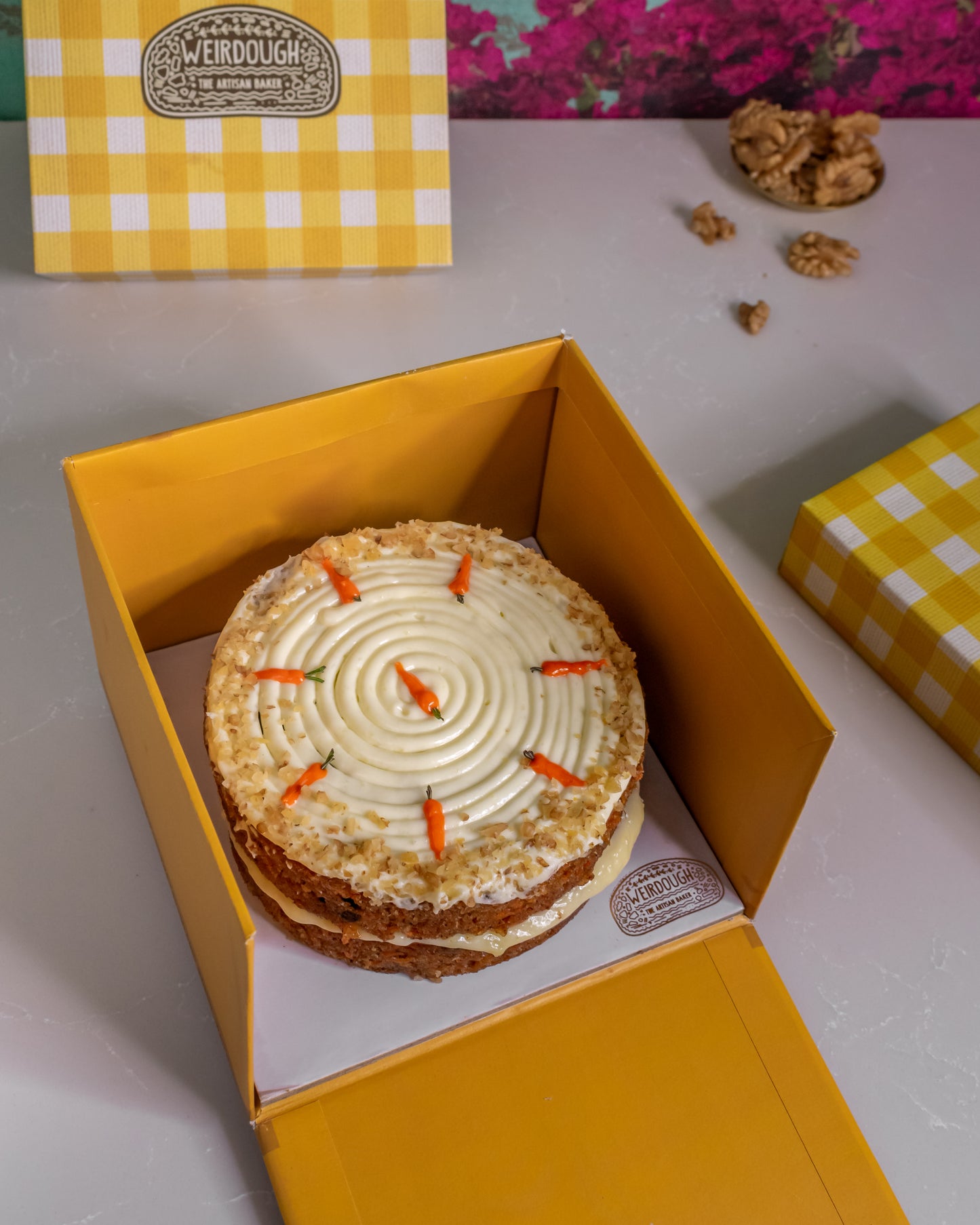 Carrot and walnut cake with Cream cheese frosting
