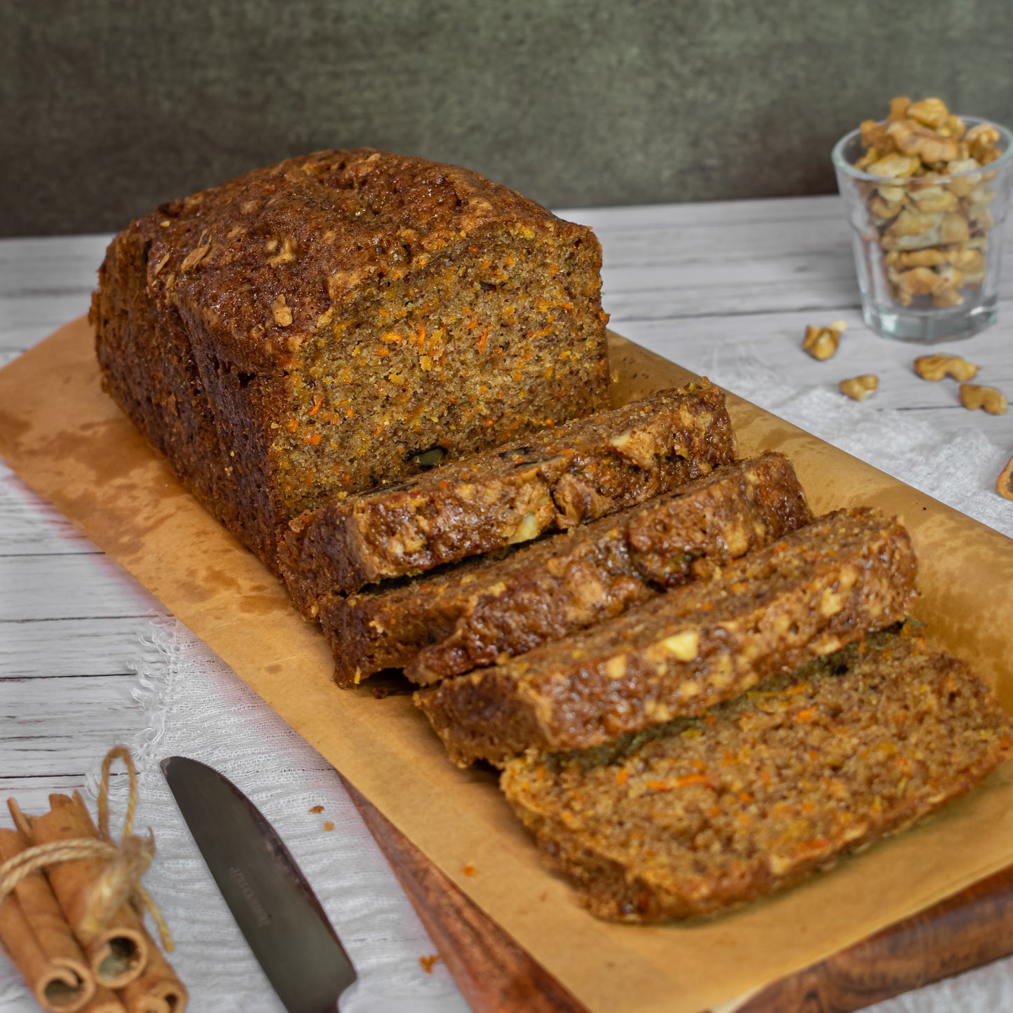 Carrot walnut sourdough tea cake