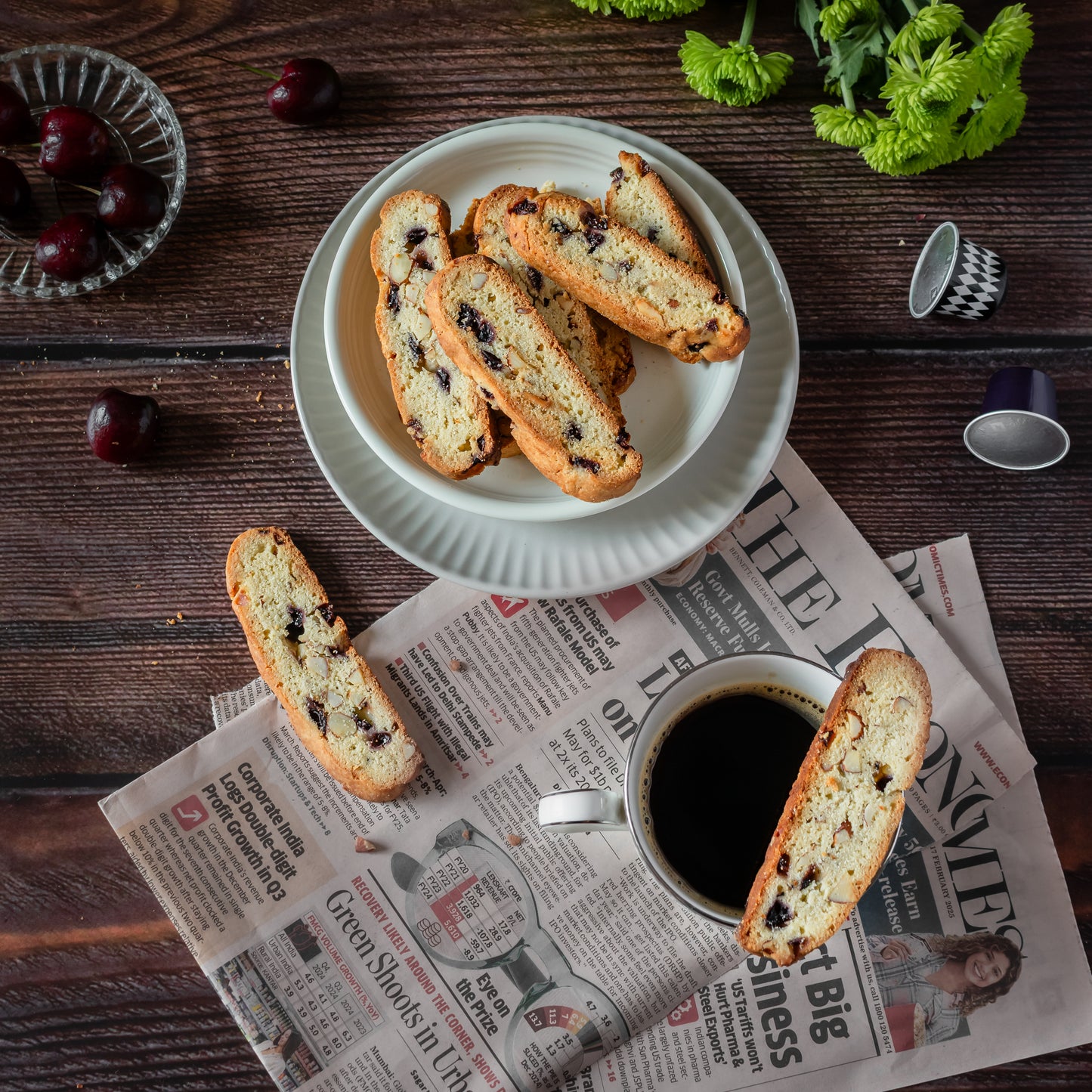 Sourdough Cherry and almond biscotti