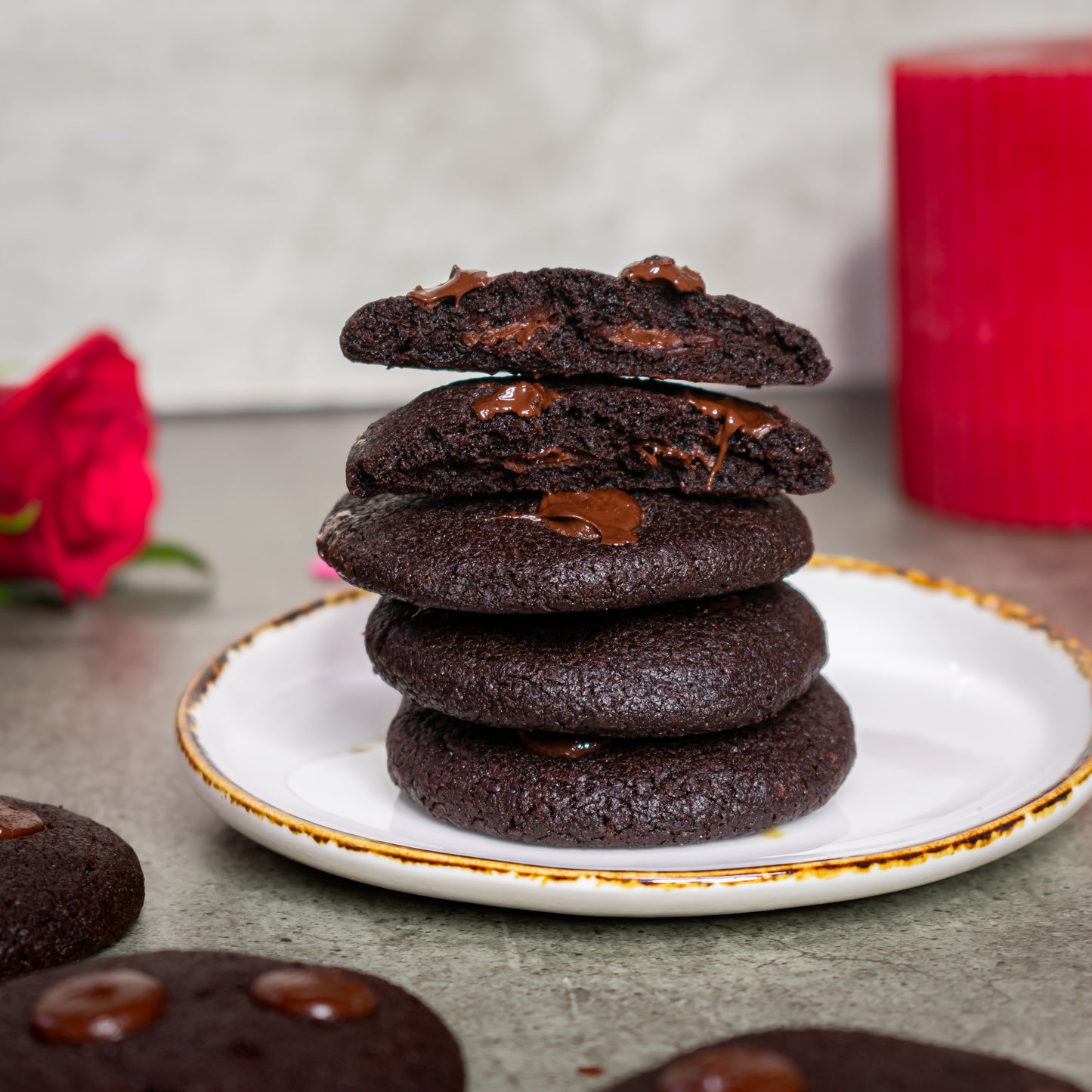 Dark chocolate eggless cookies