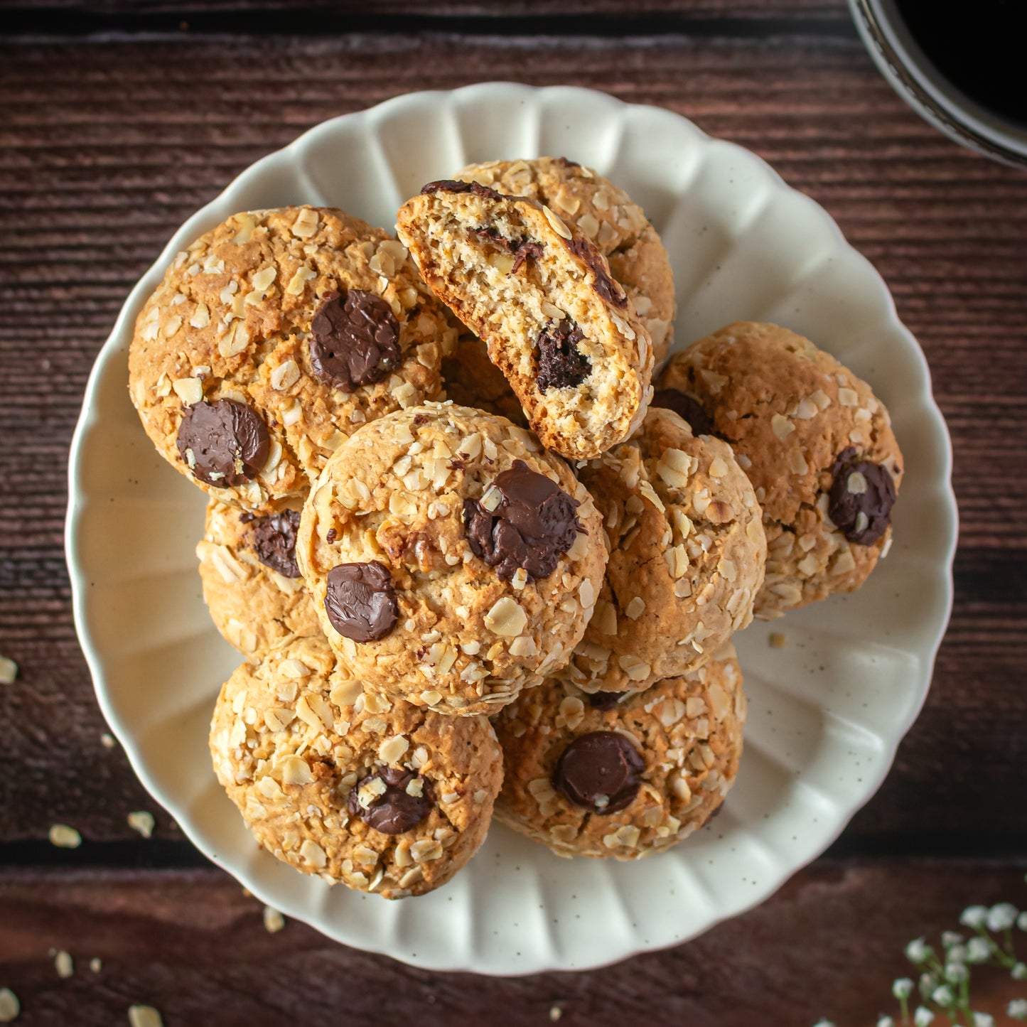 Sourdough Oatmeal & Chocolate chip Cookies