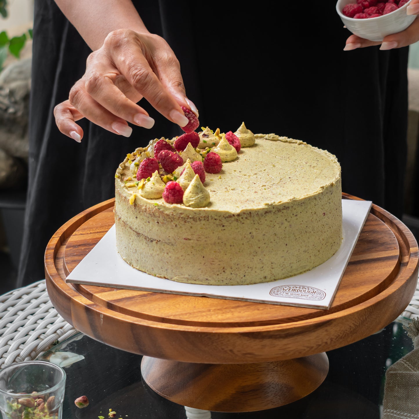 Rasberry Pistachio cake