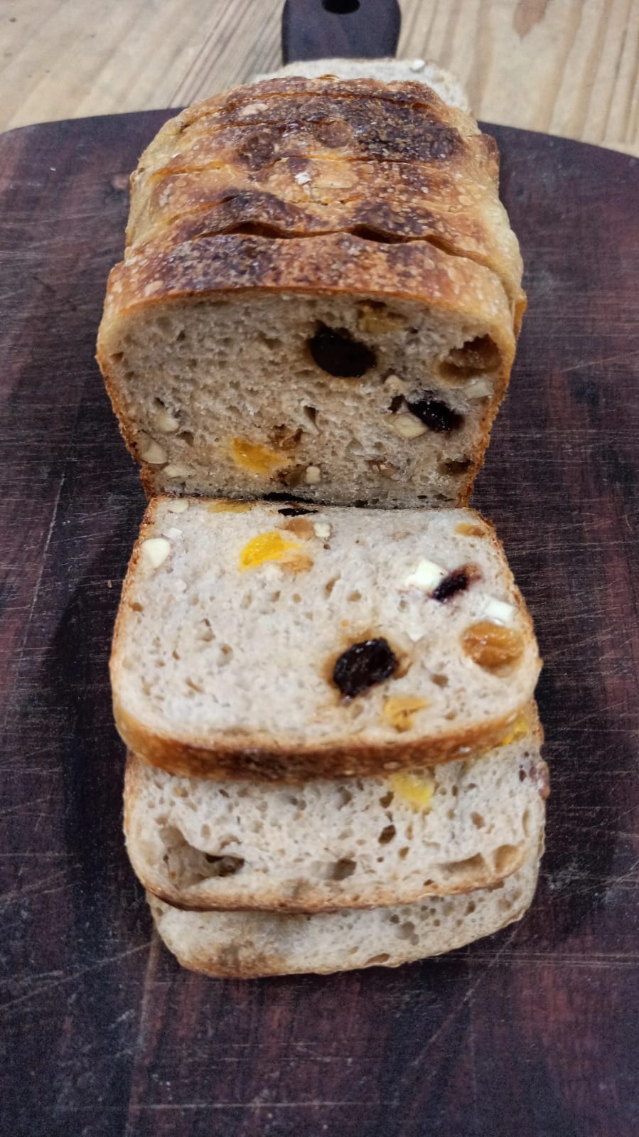 Fruit and nut sourdough sandwich loaf