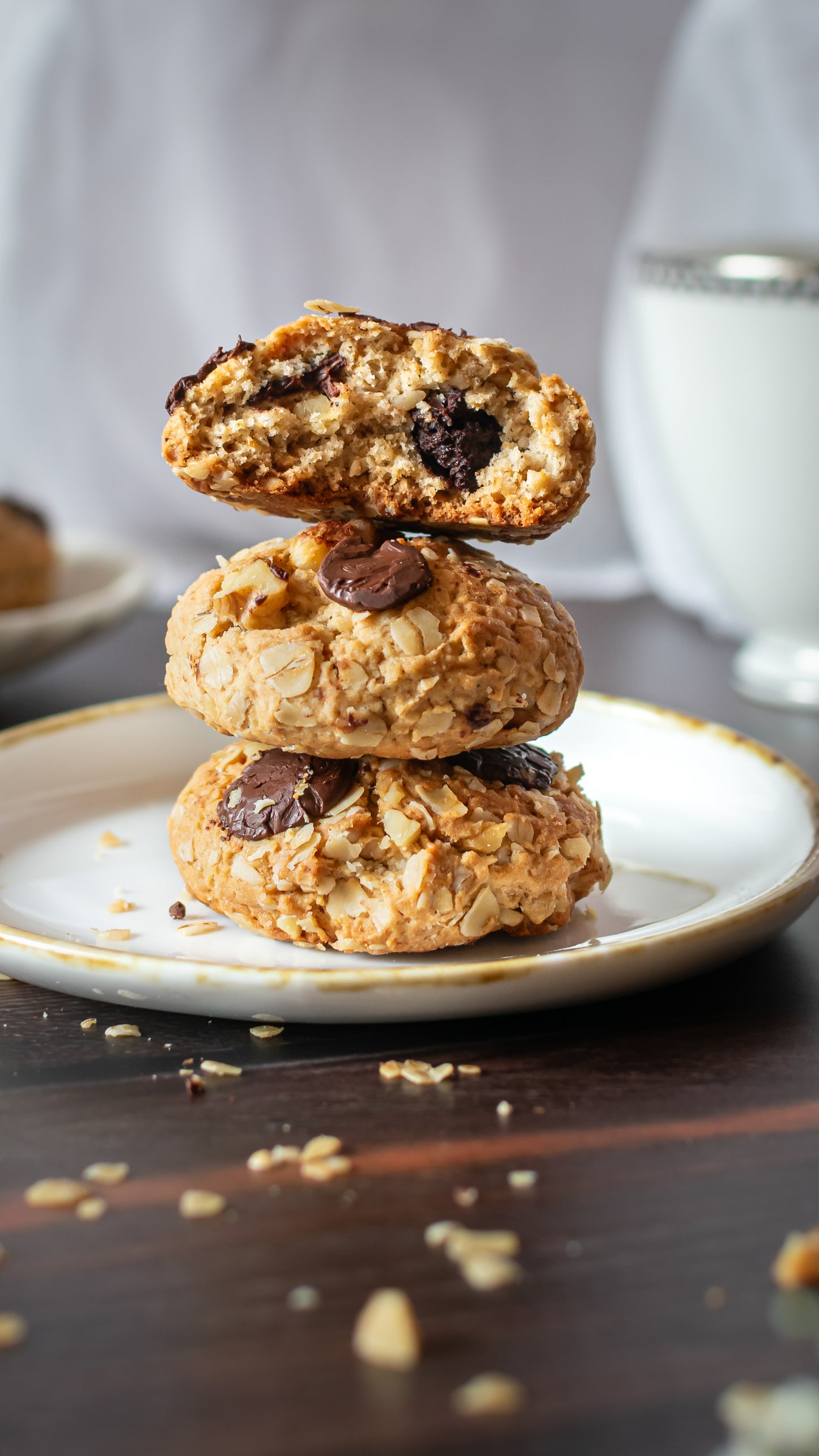 Sourdough Oatmeal & Chocolate chip Cookies