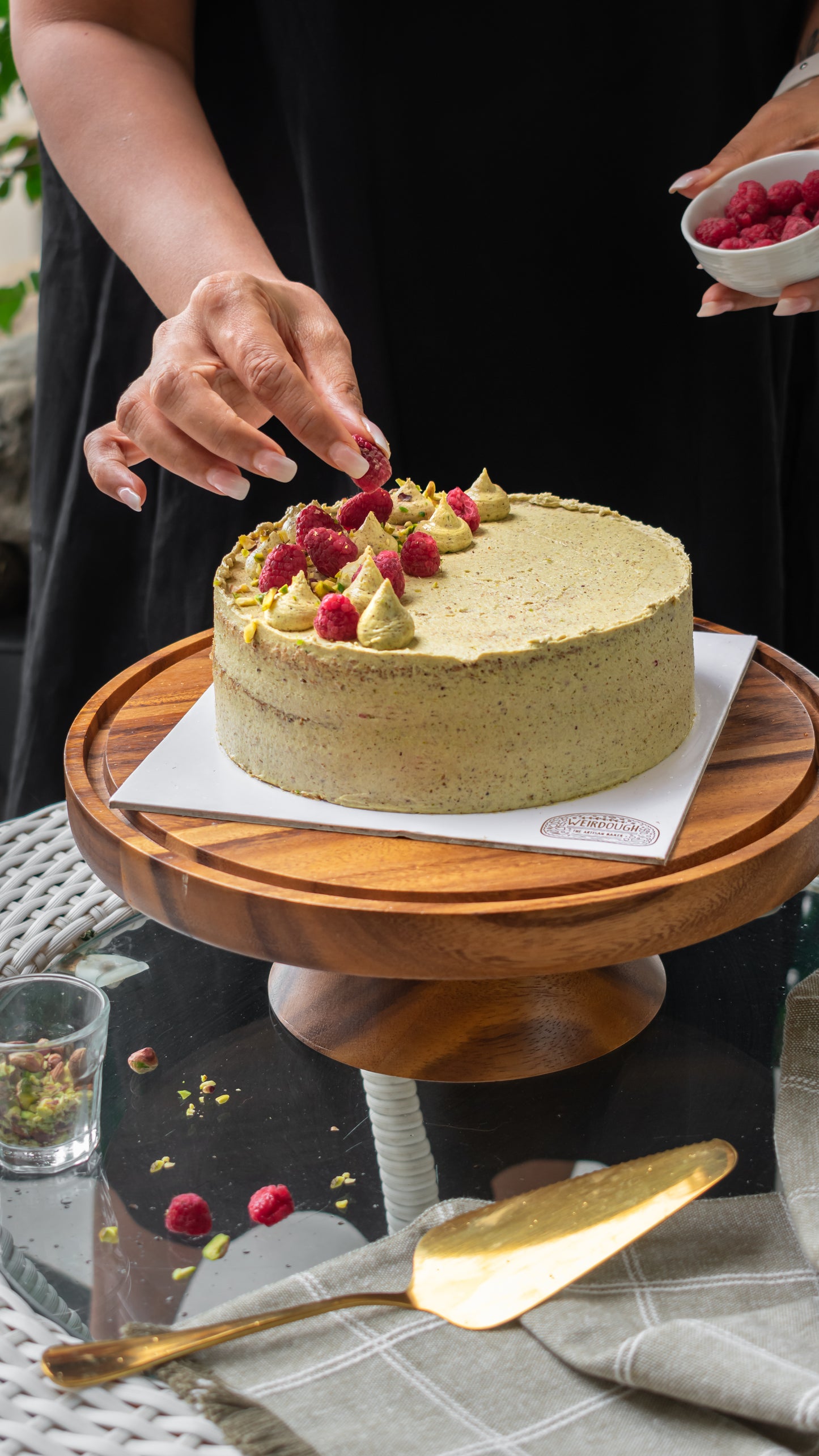 Rasberry Pistachio cake