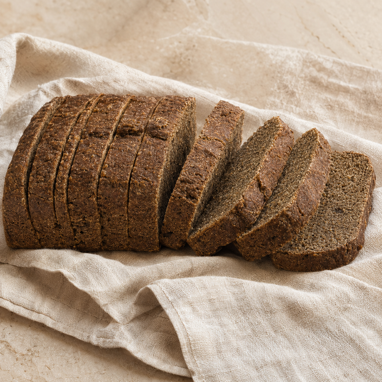 Buckwheat banana vegan bread, sliced