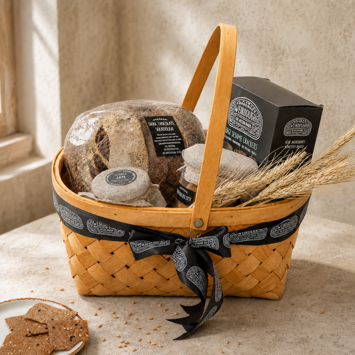 The Cocoa Pantry artisanal bakery hamper with berry jam
