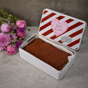 French Chocolate Flourless Cake in Weirdough travel tin