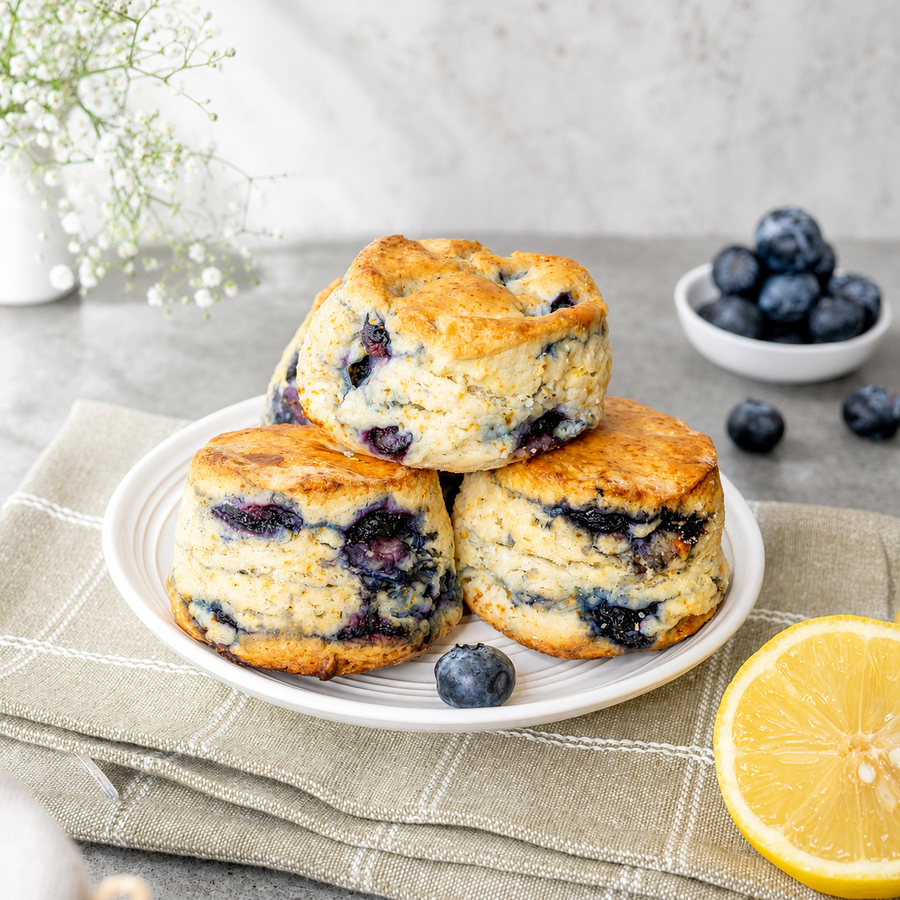 Lemon and blueberry sourdough scones, box of six