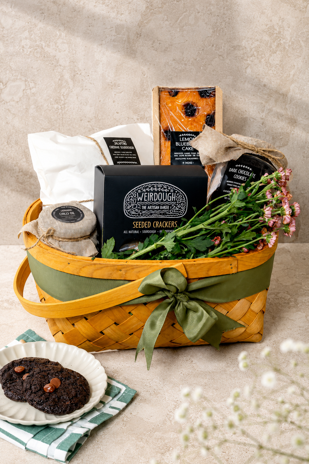 The Little Garden gift hamper in bright natural light