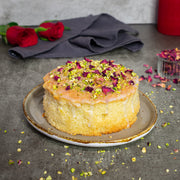 Pistachio & rose cake