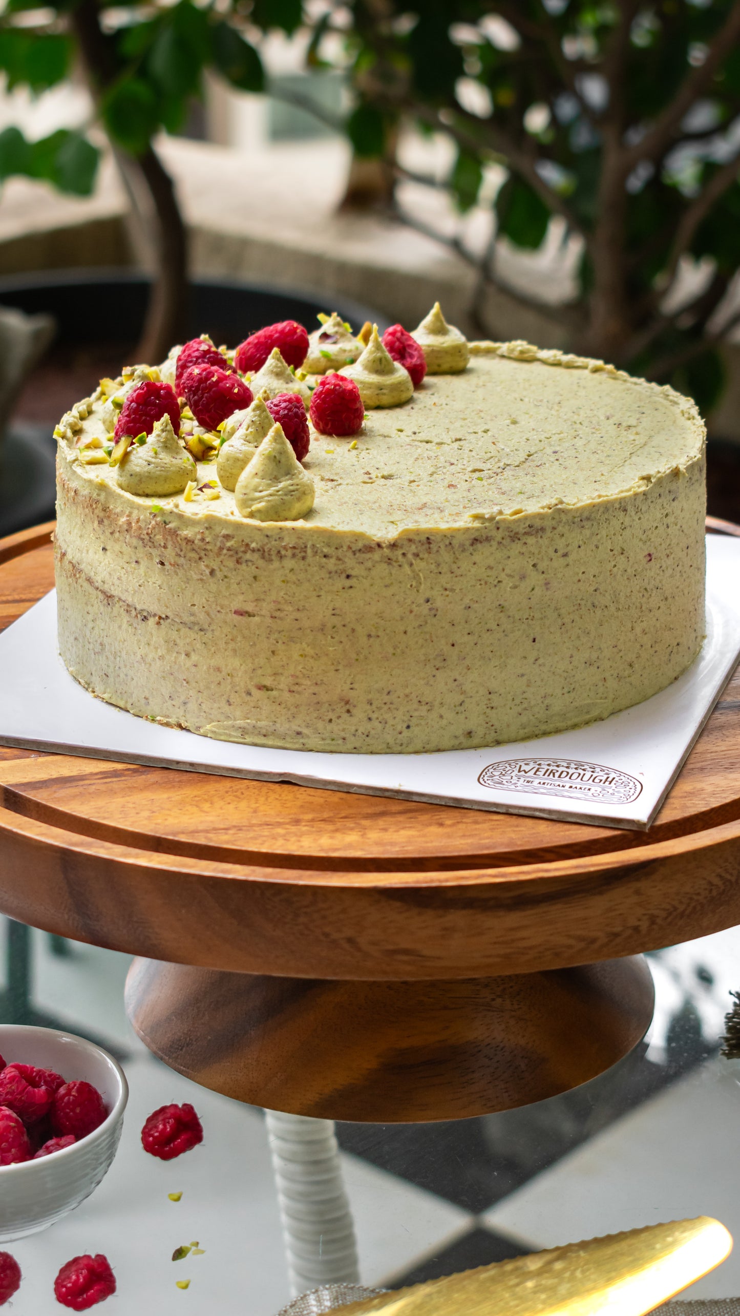 Rasberry Pistachio cake