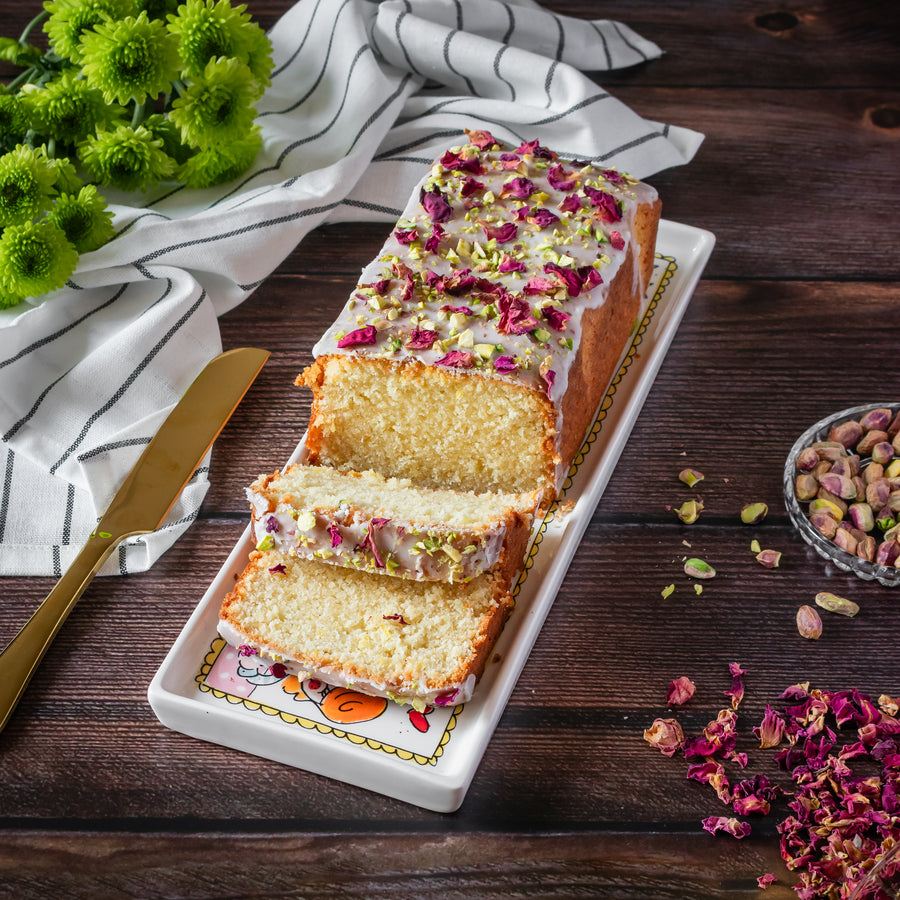 Rose and Pistachio Tea cake by Weirdough