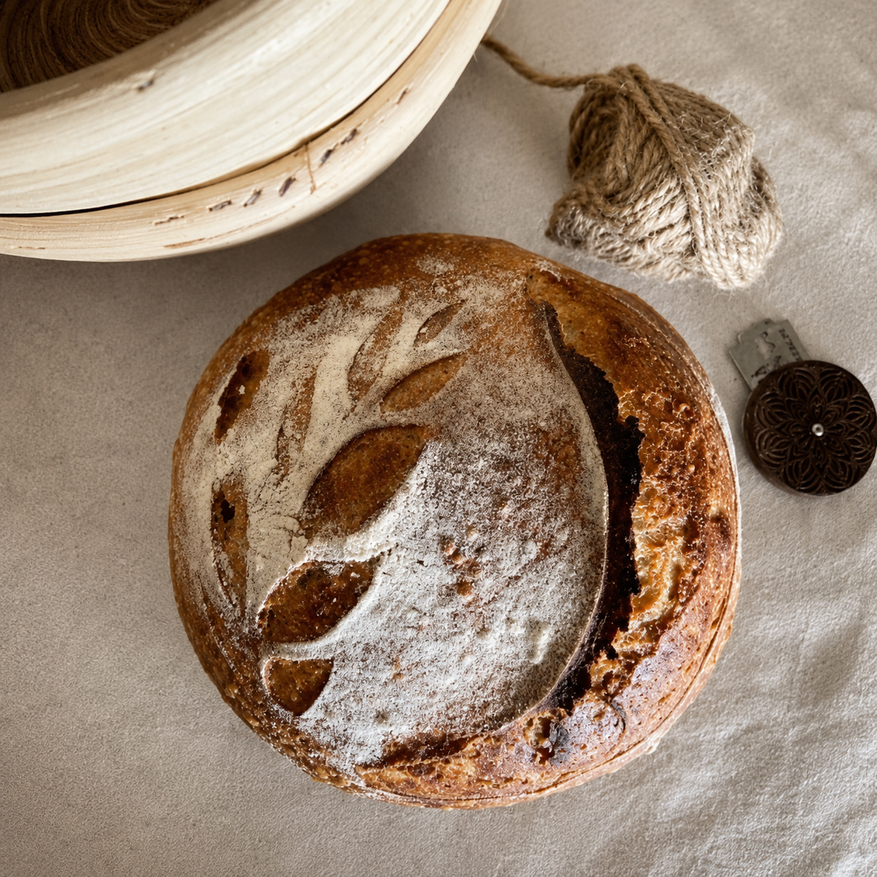 Rustic whole wheat sourdough loaf