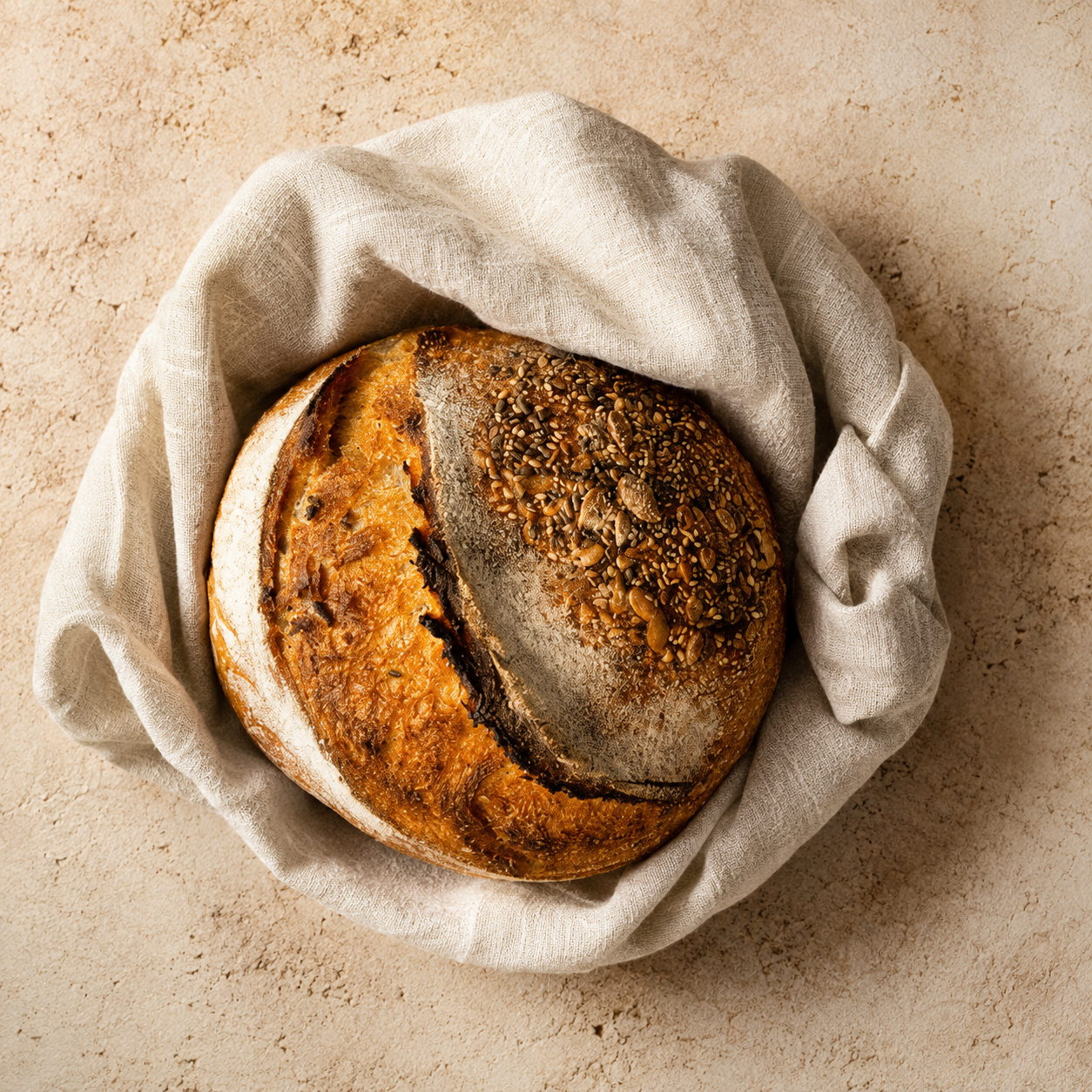 Seeded sourdough loaf