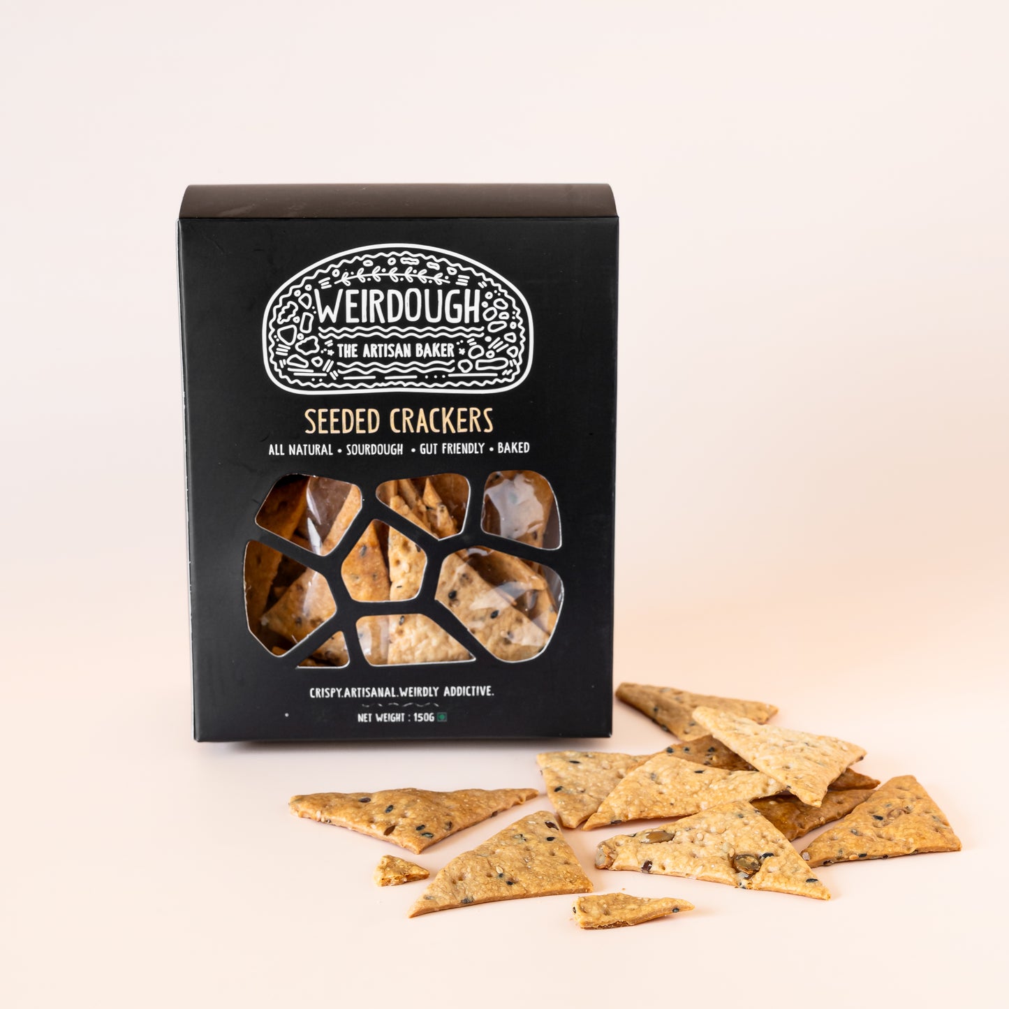 Seeded sourdough crackers
