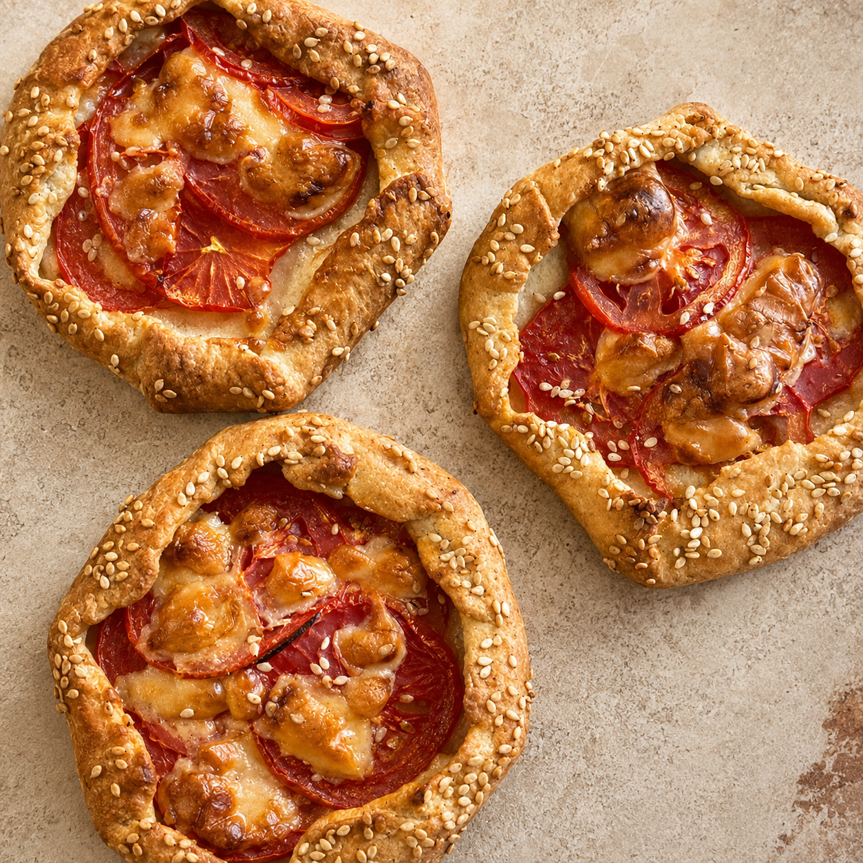 Tomato cheese galettes