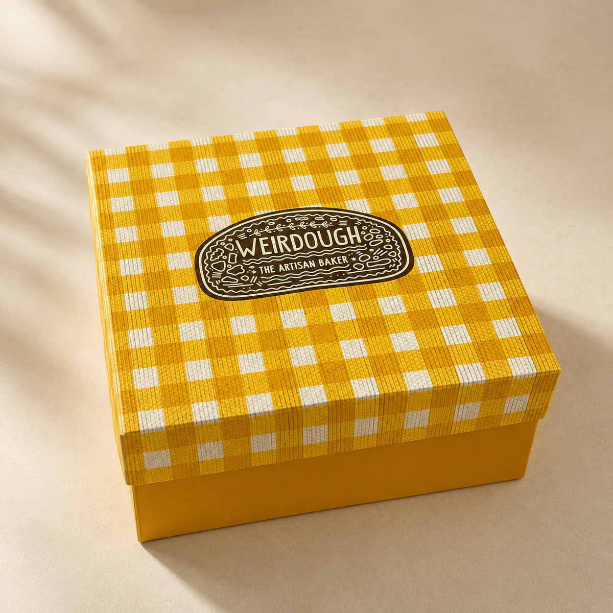 Large square Weirdough gift box for 1 kg cakes
