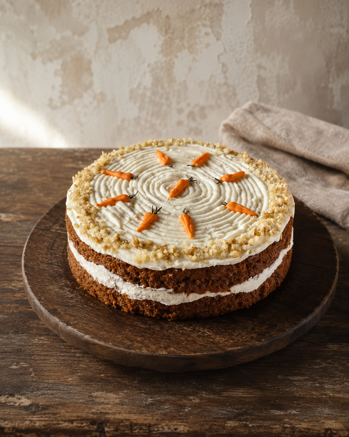 Carrot and walnut celebration cake with cream cheese frosting by Weirdough