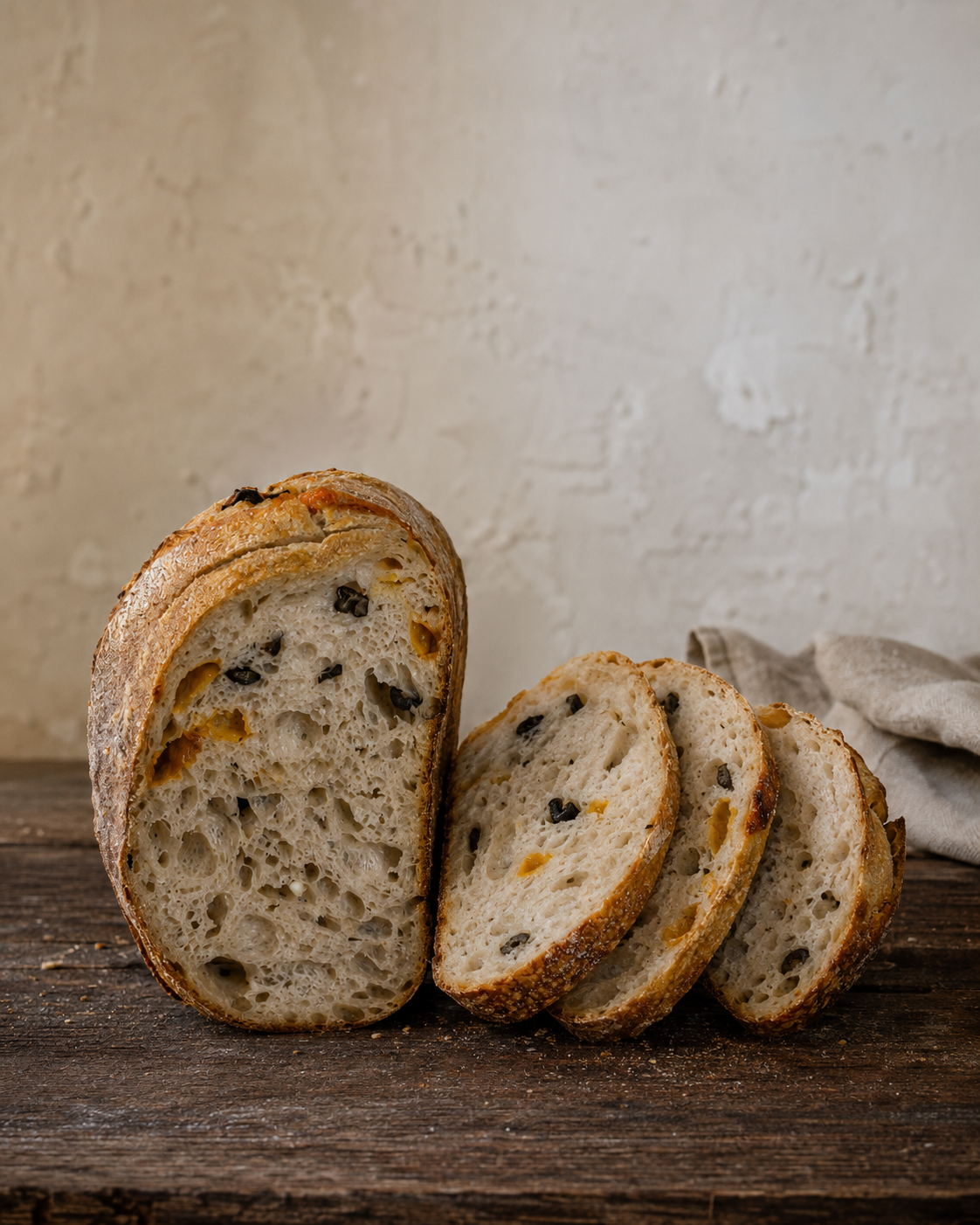 Olive roasted garlic and cheddar sourdough loaf by Weirdough