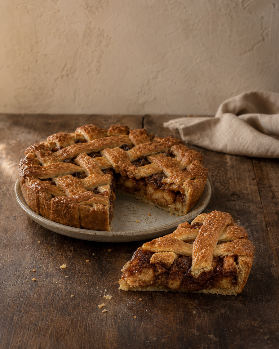 Rustic sourdough apple pie with a hand-cut lattice by Weirdough